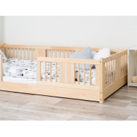 Detská Montessori posteľ z masívu borovice LUNA - 200x90 cm