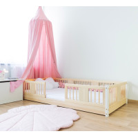 Detská Montessori posteľ z masívu borovice LUNA - 180x80 cm