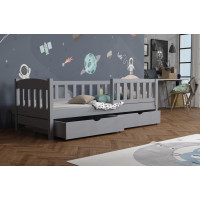 Detská posteľ z masívu borovice BEN so šuplíkmi - 180x80 cm - ŠEDÁ