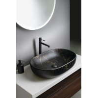 Sapho CALEO keramické umývadlo na dosku, 60x42cm, portoro mramor CA590PT