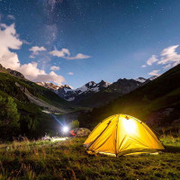 Solight LED nabíjacie svietidlo s displejom, 200lm, zoom, Li-Ion