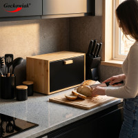 Bambusový chlebník CHARLES - prírodný/čierny