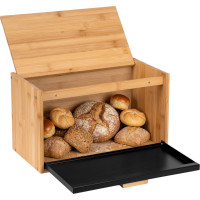 Bambusový chlebník CHARLES - prírodný/čierny