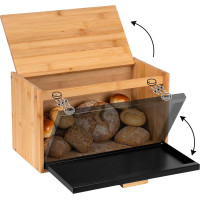 Bambusový chlebník CHARLES - prírodný/čierny