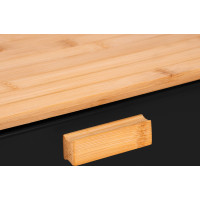 Bambusový chlebník CHARLES - prírodný/čierny