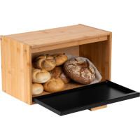 Bambusový chlebník CHARLES - prírodný/čierny