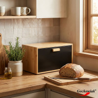 Bambusový chlebník CHARLES - prírodný/čierny