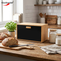 Bambusový chlebník CHARLES - prírodný/čierny