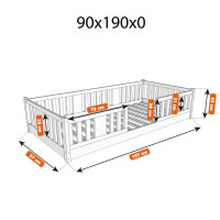Detská Montessori posteľ z masívu borovice NIKO - 190x90 cm