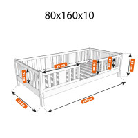 Detská posteľ z masívu borovice NIKO 10 - 160x80 cm