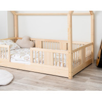 Detská domčeková Montessori posteľ z masívu borovice LUNA L - 200x90 cm