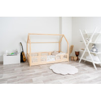 Detská domčeková Montessori posteľ z masívu borovice LUNA L - 200x90 cm