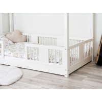 Detská domčeková Montessori posteľ z masívu borovice LUNA L - 200x90 cm