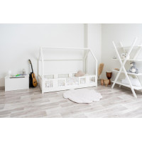 Detská domčeková Montessori posteľ z masívu borovice LUNA L - 200x90 cm