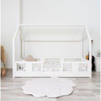 Detská domčeková Montessori posteľ z masívu borovice LUNA L - 180x80 cm