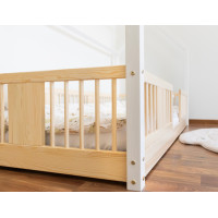 Detská domčeková Montessori posteľ z masívu borovice LUNA L - 190x90 cm