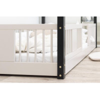 Detská domčeková Montessori posteľ z masívu borovice LUNA L - 200x90 cm