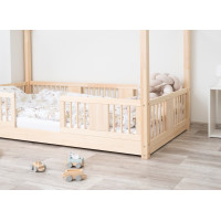 Detská domčeková Montessori posteľ z masívu borovice LUNA S - 160x80 cm