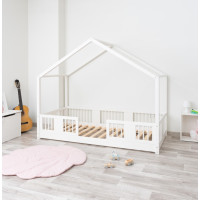 Detská domčeková Montessori posteľ z masívu borovice LUNA S - 180x80 cm