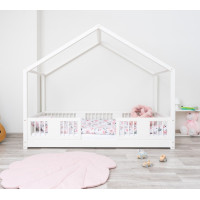 Detská domčeková Montessori posteľ z masívu borovice LUNA S - 200x90 cm