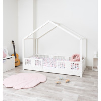 Detská domčeková Montessori posteľ z masívu borovice LUNA S - 160x80 cm