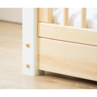 Detská domčeková Montessori posteľ z masívu borovice LUNA S - 160x80 cm