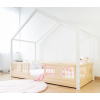 Detská domčeková Montessori posteľ z masívu borovice LUNA S - 190x90 cm