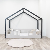 Detská domčeková Montessori posteľ z masívu borovice LUNA S - 180x80 cm