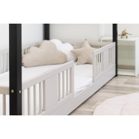 Detská domčeková Montessori posteľ z masívu borovice LUNA S - 160x80 cm