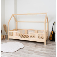 Detská domčeková posteľ z masívu borovice LUNA L 10 - 190x90 cm