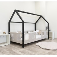 Detská domčeková posteľ z masívu borovice LUNA L 10 - 160x80 cm