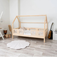 Detská domčeková posteľ z masívu borovice LUNA L 20 - 180x80 cm