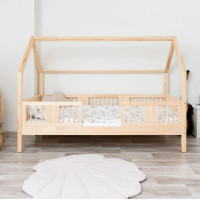 Detská domčeková posteľ z masívu borovice LUNA L 20 - 180x80 cm