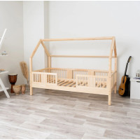 Detská domčeková posteľ z masívu borovice LUNA L 20 - 190x90 cm