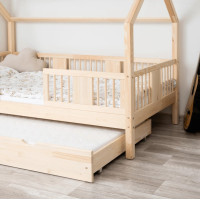 Detská domčeková posteľ z masívu borovice LUNA L 20 - 180x80 cm