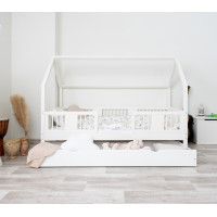 Detská domčeková posteľ z masívu borovice LUNA L 20 - 190x90 cm