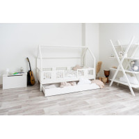 Detská domčeková posteľ z masívu borovice LUNA L 20 - 200x90 cm