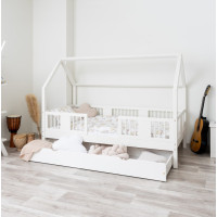 Detská domčeková posteľ z masívu borovice LUNA L 20 - 180x80 cm