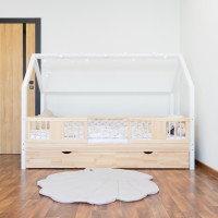 Detská domčeková posteľ z masívu borovice LUNA L 20 - 180x80 cm