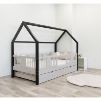 Detská domčeková posteľ z masívu borovice LUNA L 20 - 200x90 cm