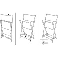 Aqualine WING skladací stojan na uteráky 58x103x35cm, jaseň SP854