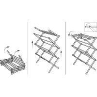 Aqualine CIKCAK skladací stojan na uteráky 73x97x39cm, jaseň SP621