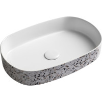 Isvea INFINITY OVAL keramické umývadlo na dosku, 55x36cm, terrazzo 10NF65055-2L-TRZ