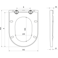 Aqualine WC sedátko, Soft Close, Easy Take, biela PBS106