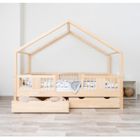 Detská domčeková posteľ z masívu borovice LUNA S 20 - 160x80 cm