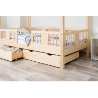 Detská domčeková posteľ z masívu borovice LUNA S 20 - 180x80 cm