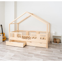 Detská domčeková posteľ z masívu borovice LUNA S 20 - 180x80 cm