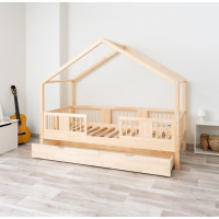 Detská domčeková posteľ z masívu borovice LUNA S 20 - 190x90 cm