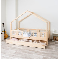 Detská domčeková posteľ z masívu borovice LUNA S 20 - 160x80 cm