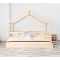 Detská domčeková posteľ z masívu borovice LUNA S 20 - 190x90 cm